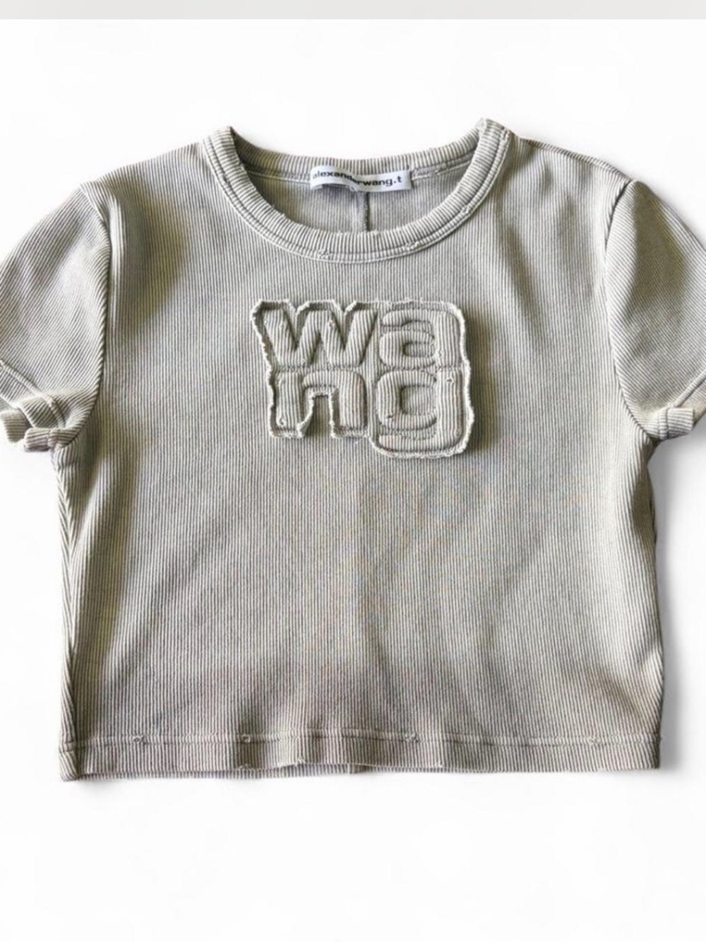 🆕 $279 Alexander Wang grey cropped tee Size S